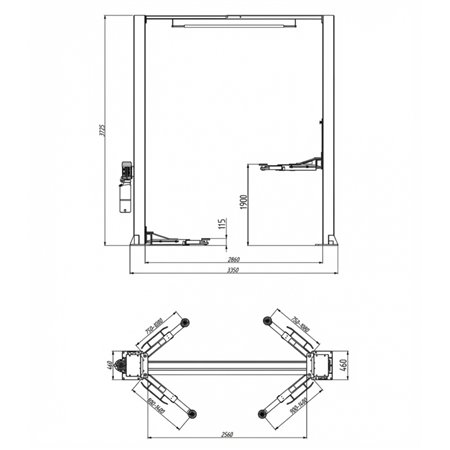 AFLATEK 4000CE Overhead 2-Post Car Lift 4000kg 400V